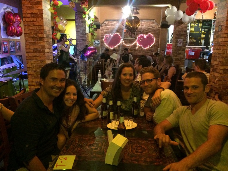 The farang crew in Chiang Mai: Me, Marissa, Kerry, David, Aaron (+Pear absolutely slaying it in the background)